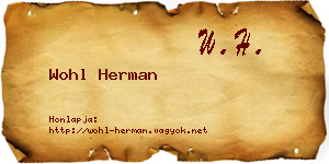 Wohl Herman névjegykártya